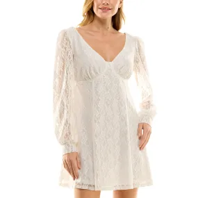 CRYSTAL DOLL -  Lace V-Neck a-Line Dress