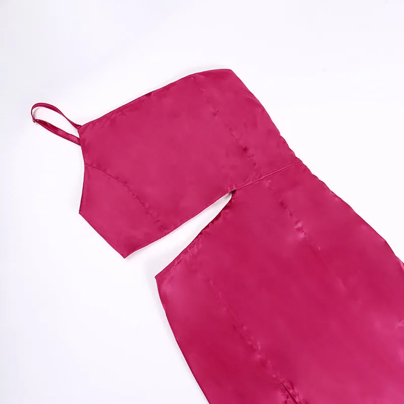FLYTONN-Sexy spring and summer dresses, party dresses, graduation gifts,Rosette Tassels High Slit Dress
