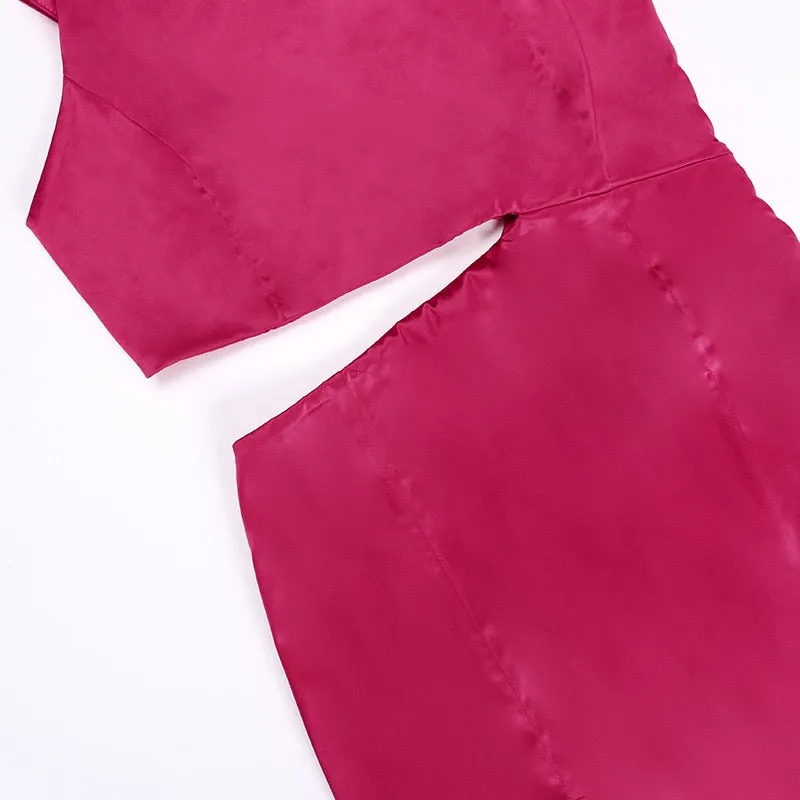 FLYTONN-Sexy spring and summer dresses, party dresses, graduation gifts,Rosette Tassels High Slit Dress