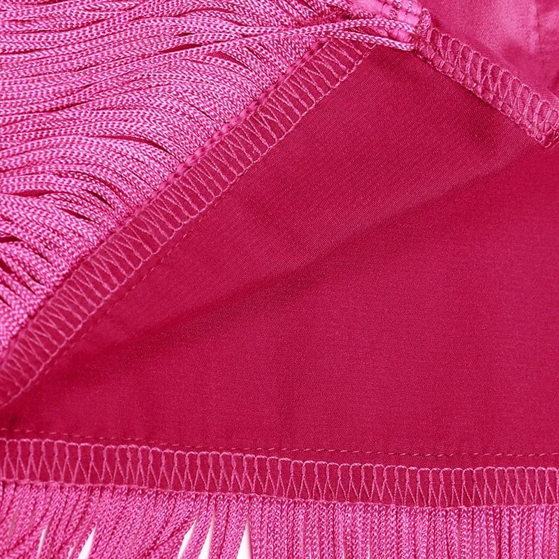 FLYTONN-Sexy spring and summer dresses, party dresses, graduation gifts,Rosette Tassels High Slit Dress