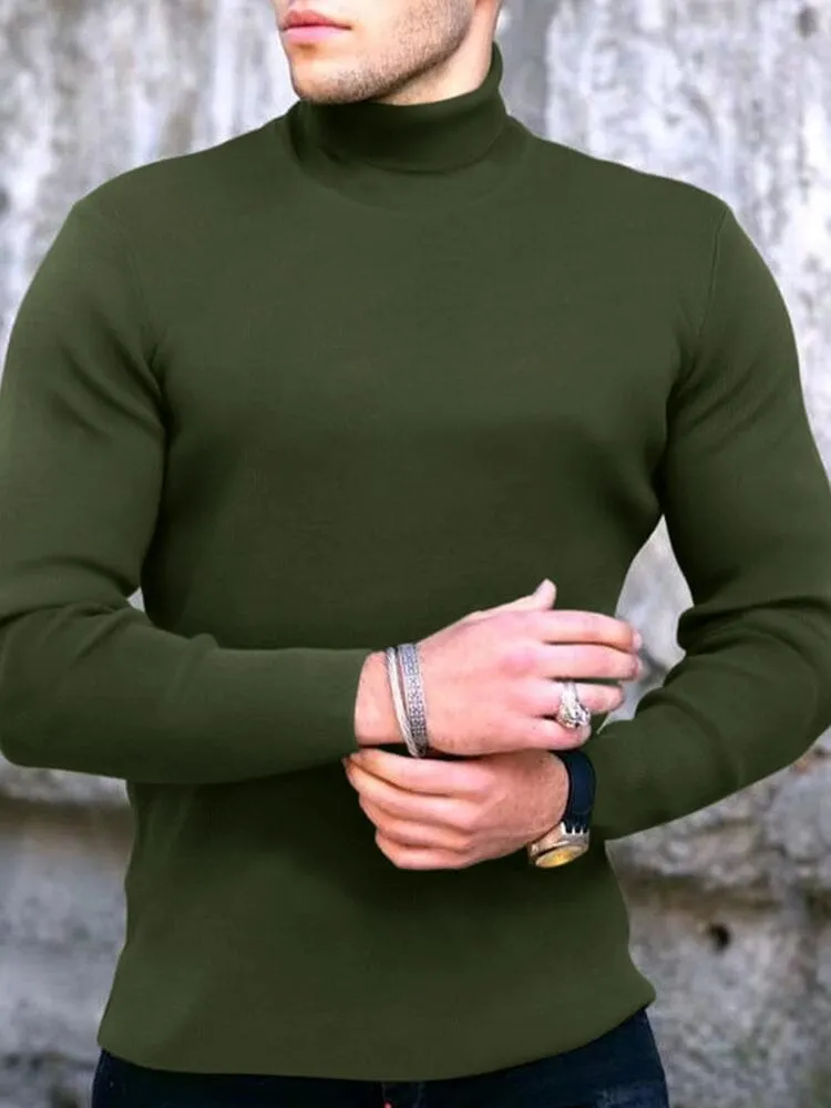 High Collar Pullover Basic Knit Sweater