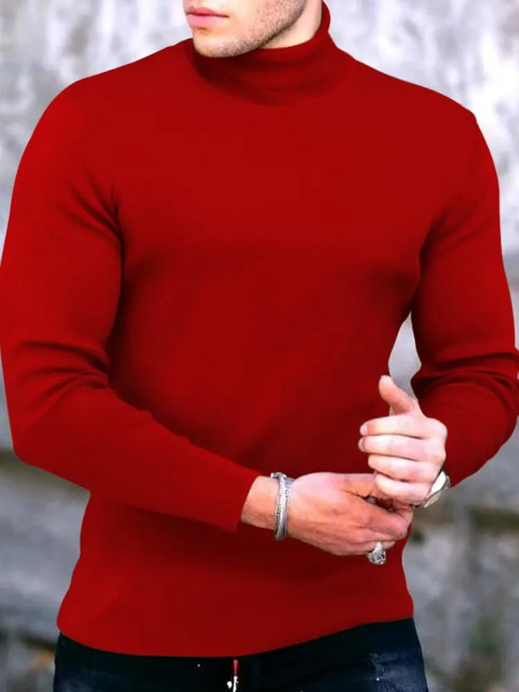 High Collar Pullover Basic Knit Sweater