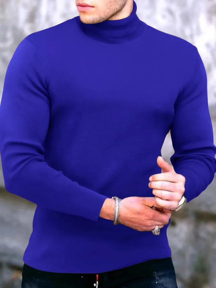 High Collar Pullover Basic Knit Sweater