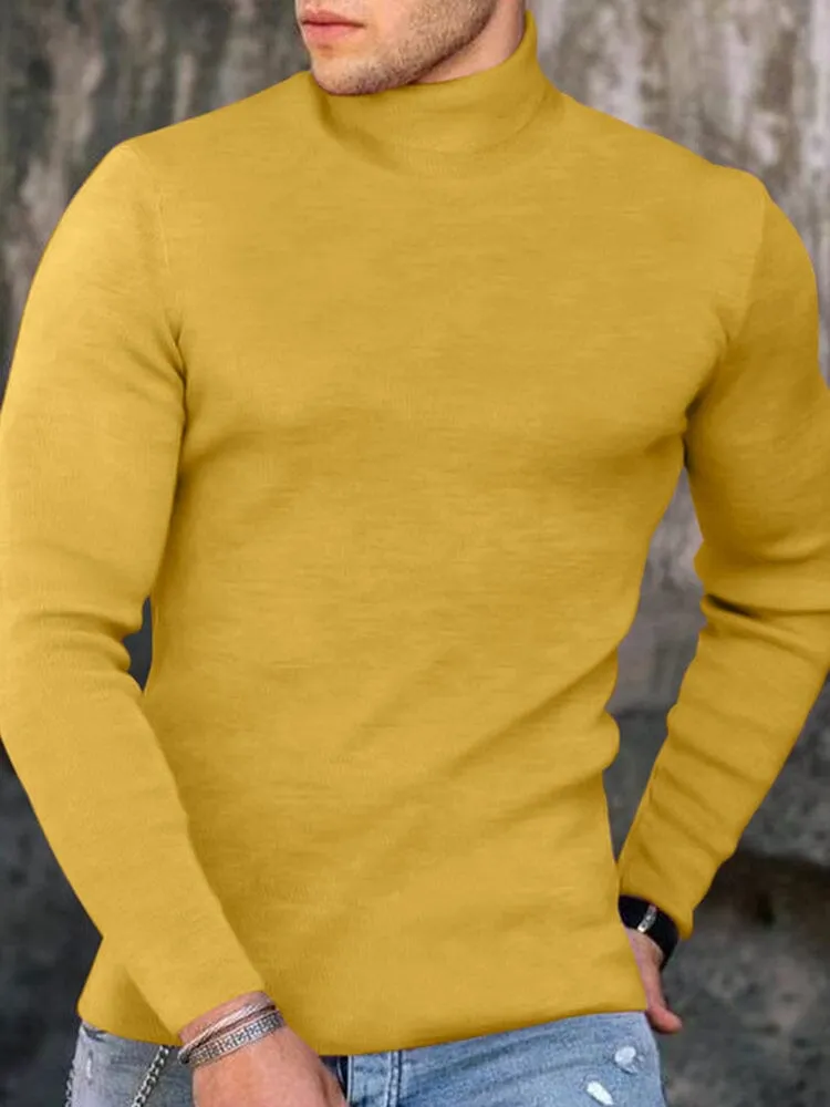 High Collar Pullover Basic Knit Sweater