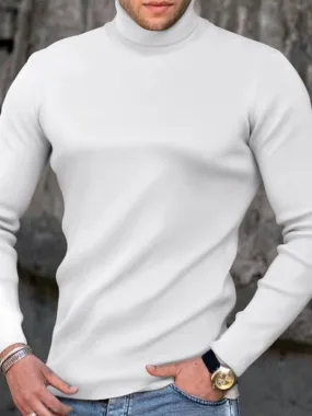 High Collar Pullover Basic Knit Sweater