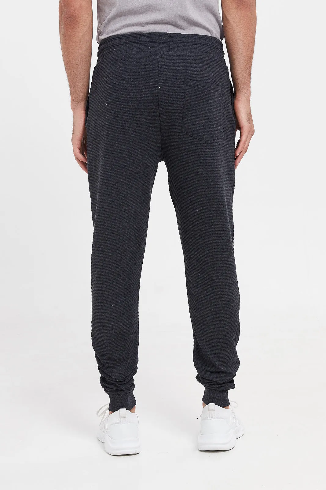 Men Charcoal Ottoman Jog Pants