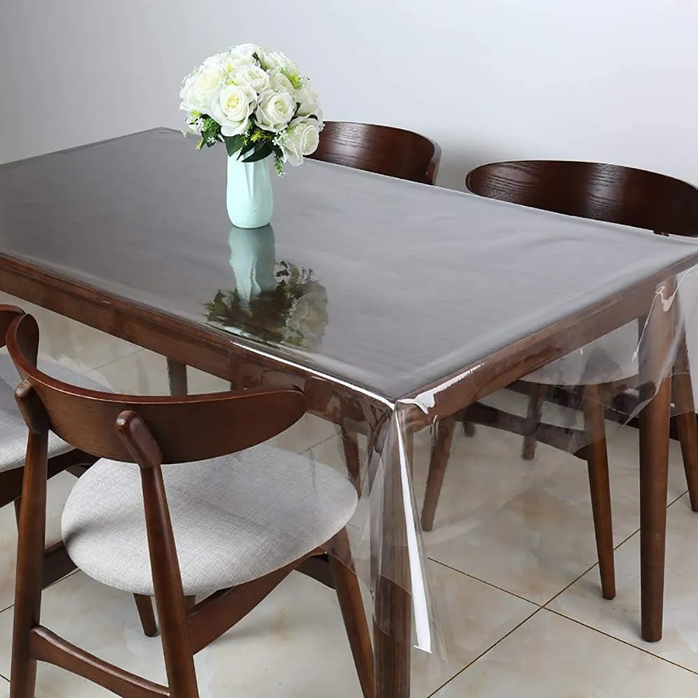 PVC Coated Polyeser Mesh Fabric Table Cover Clear 1.37x1m
