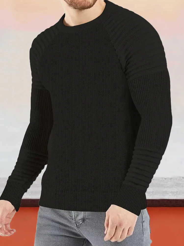 Simple Knit Round Neck Pullover Bottoming Shirt