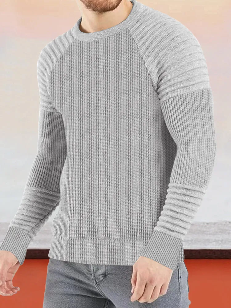 Simple Knit Round Neck Pullover Bottoming Shirt