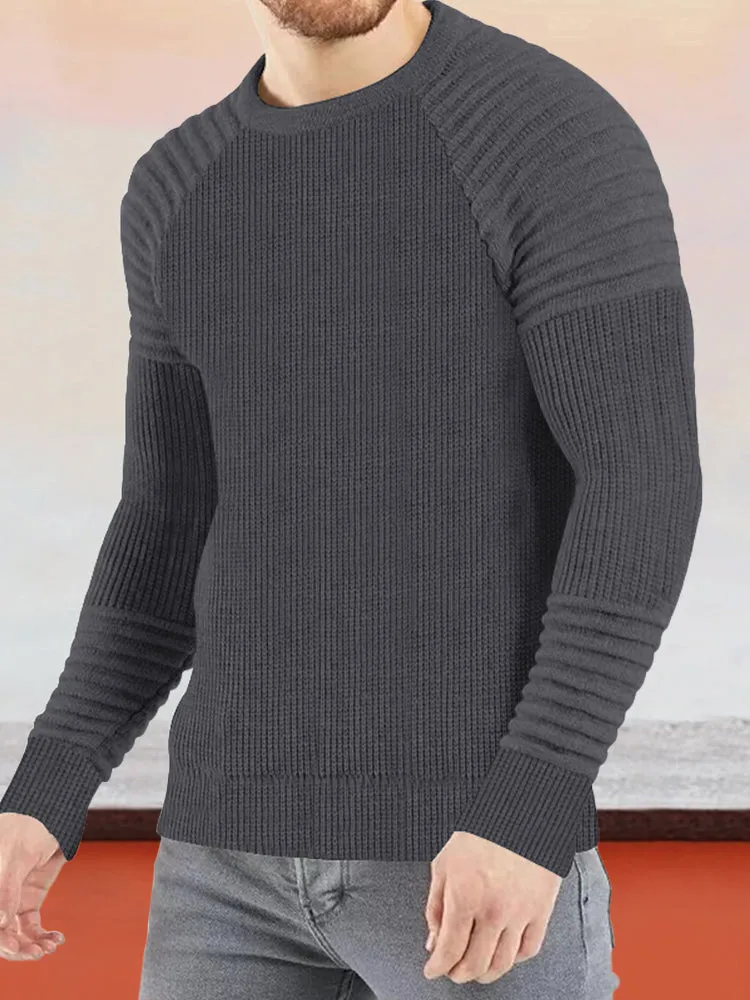 Simple Knit Round Neck Pullover Bottoming Shirt