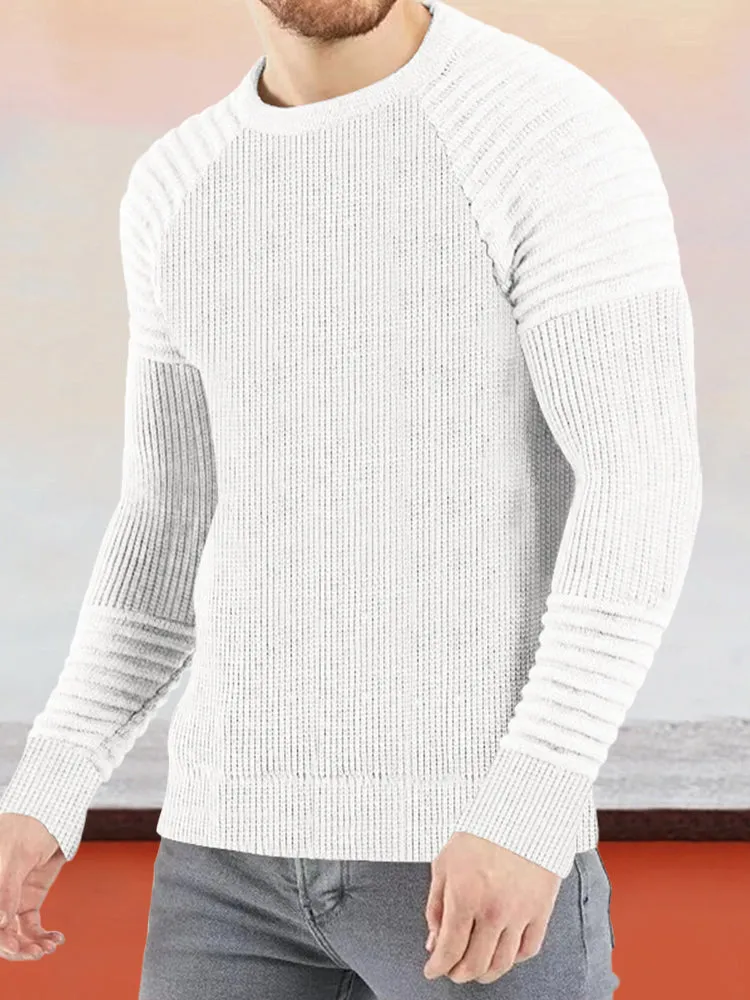 Simple Knit Round Neck Pullover Bottoming Shirt