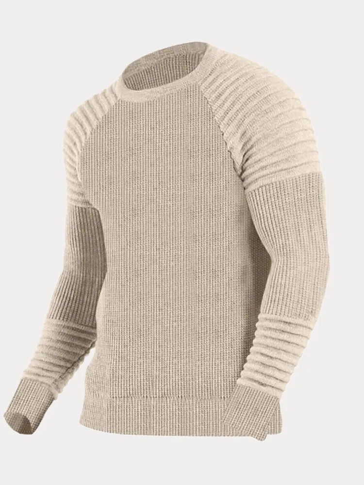 Simple Knit Round Neck Pullover Bottoming Shirt